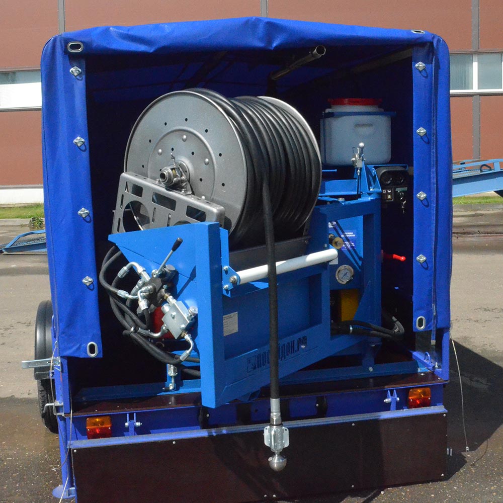 Каналопромывочная машина Посейдон DT59S-200-100-Ku-Reel на базе двухосного прицепа ПОСЕЙДОН  по лучшей цене с доставкой - интернет-магазин Прогрессивные решения